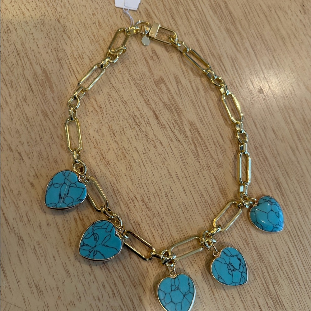Turquoise Heart Charm Necklace
